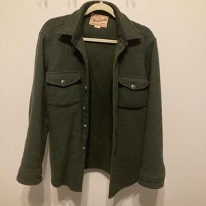 Vintage Woolrich Shirt Jacket Jac Chore Coat Flannel Wool. Medium/small Green.
